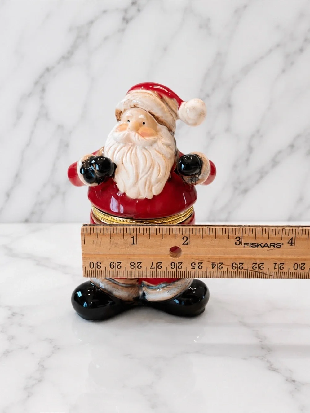 Ceramic Santa Claus Hinged Jewelry Box